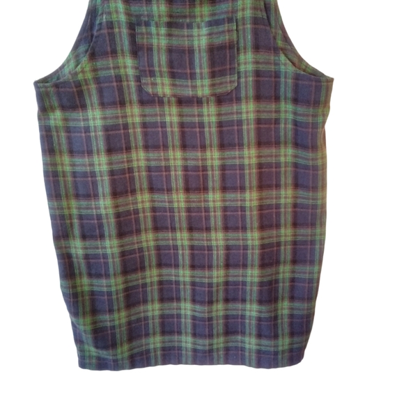 Romwe Plaid Overall Checkered Dress Size Large Green Dark Academia Preppy - Picture 3 of 14